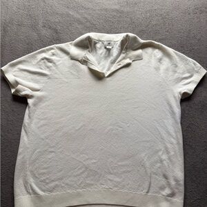 H&M Men's V-Neck Cream Sweater